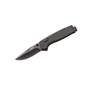 Axis kniv m/bladlås, sort fiberskæfte, 7,5cm blad